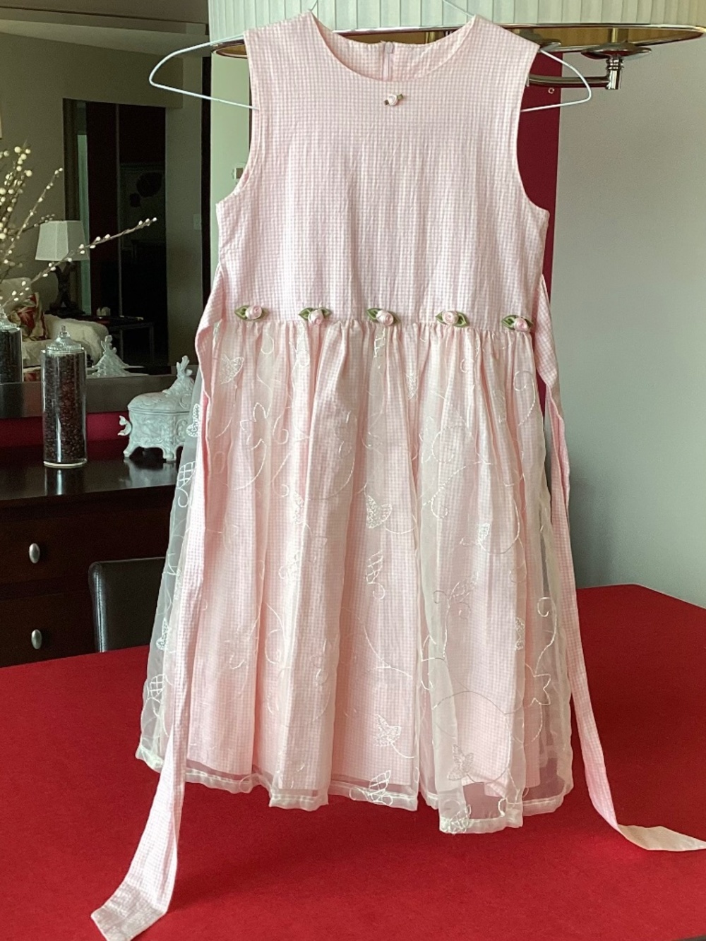 Girl’s pink cotton party / wedding dress